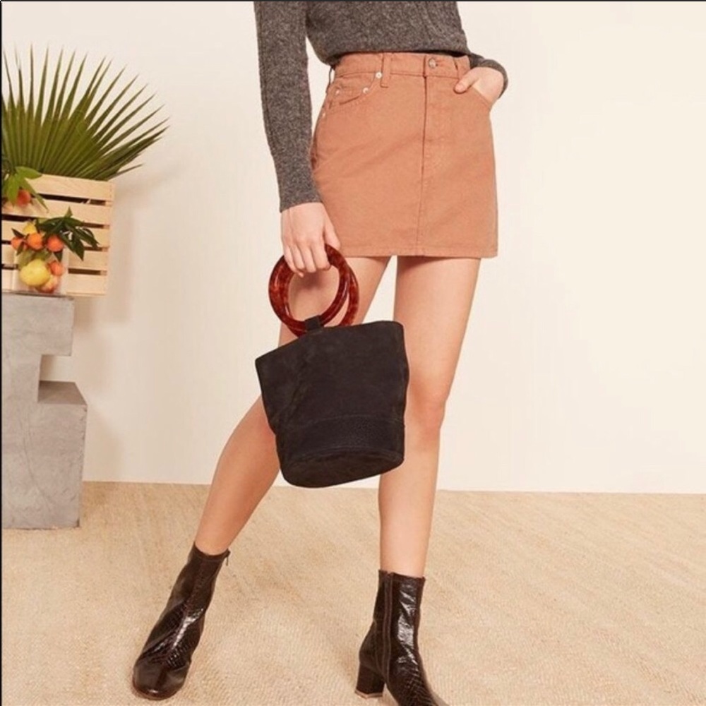Reformation Becca Denim Mini Skirt